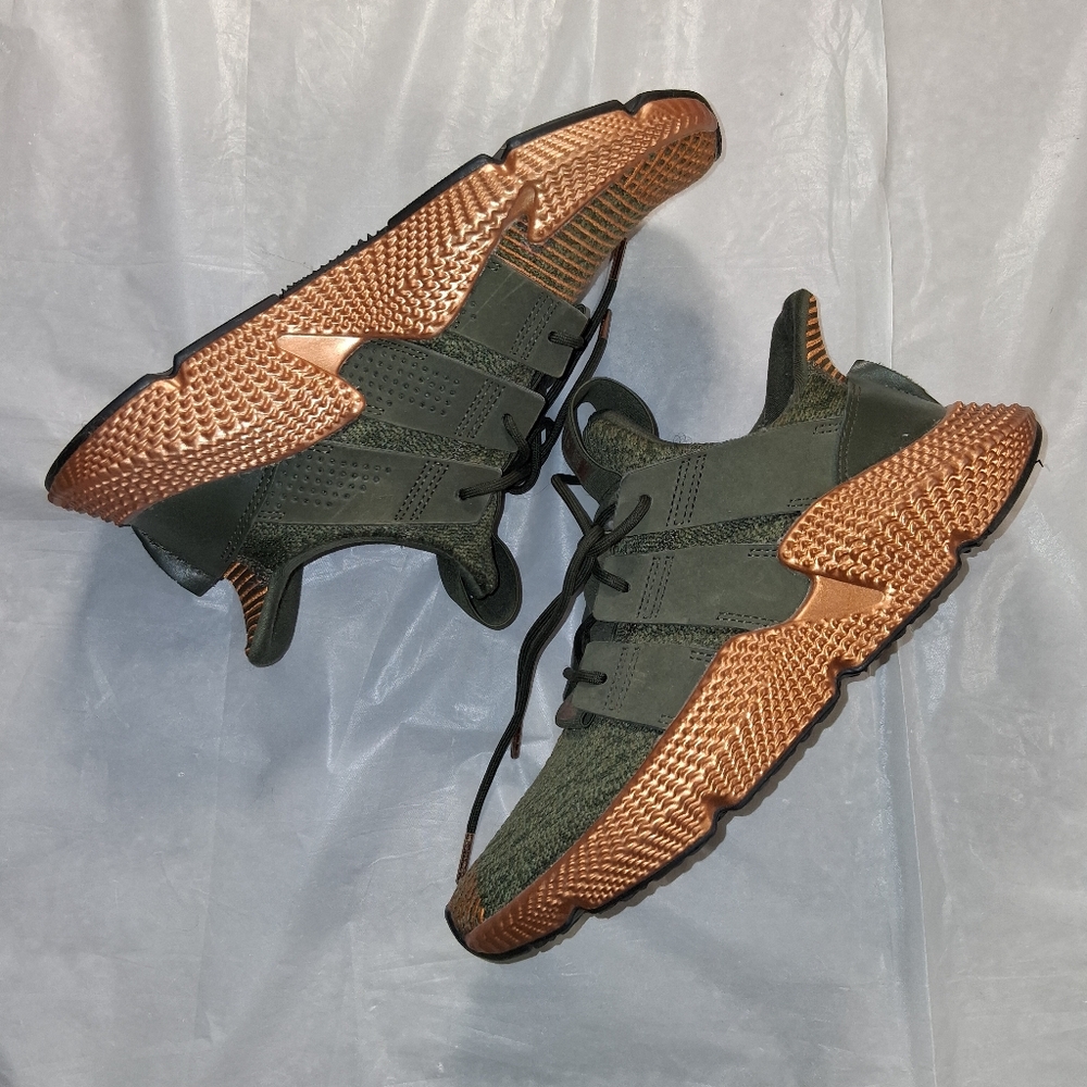 Used Green and Copper Adidas Sneakers-Womens Size 8